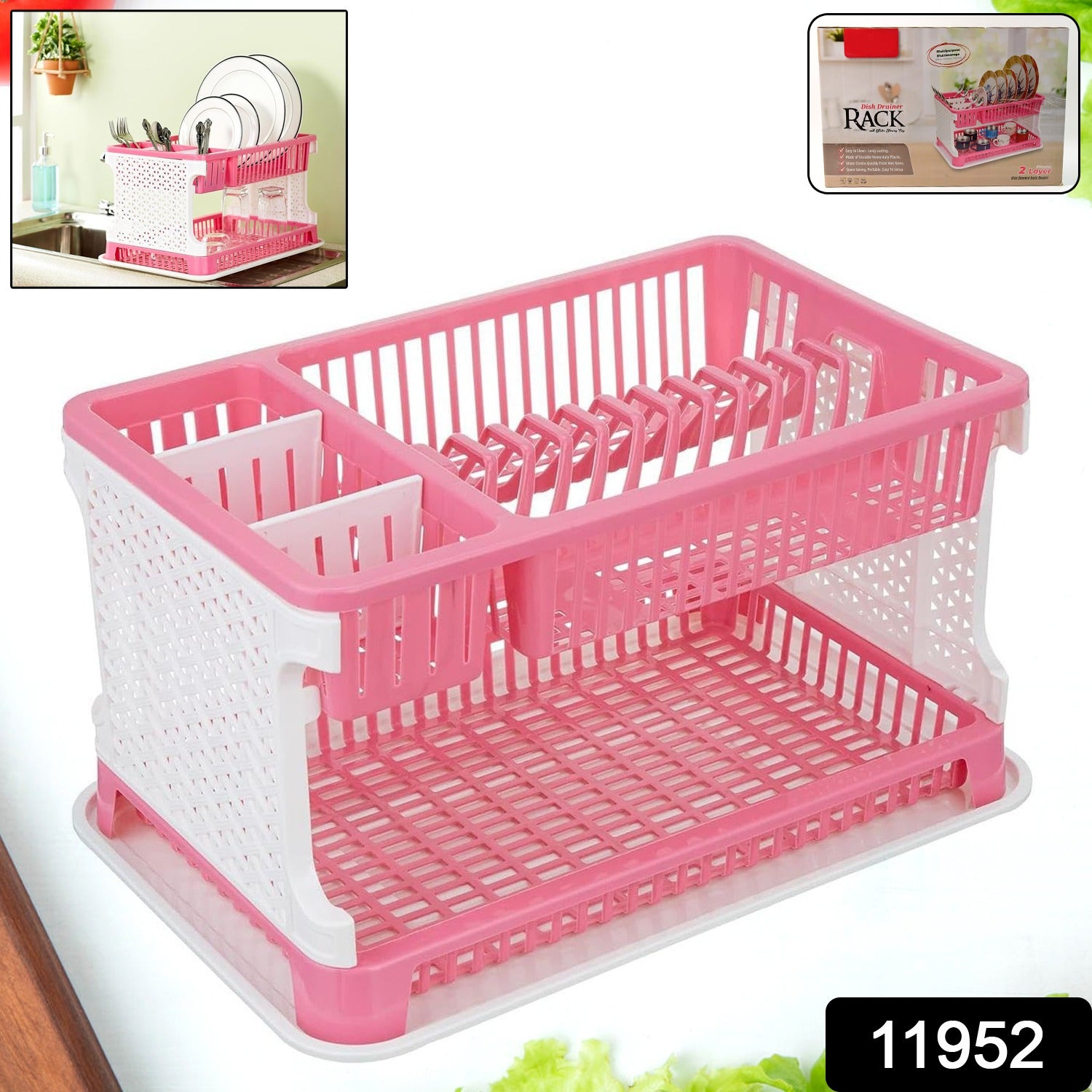 Plastic Kitchen Organizer Rack With Water Storing Tray Plastic Kitchen Organizer Rack With Water Storing Tray